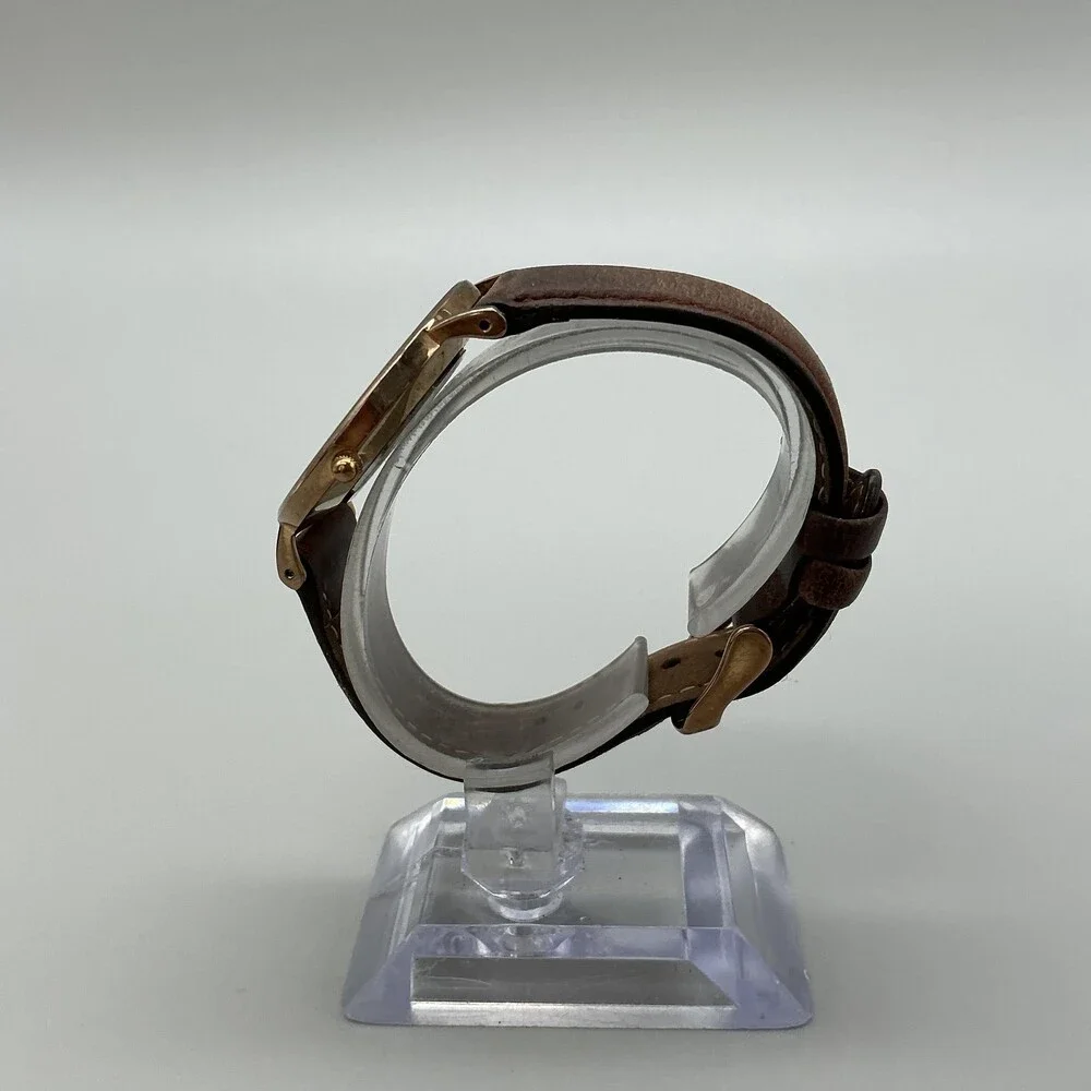 Daniel Wellington Womens Watch 34mm Gold Tone Brown Leather Band New Battery